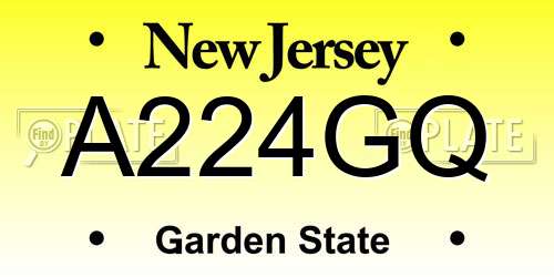 A224GQ New Jersey License Plate