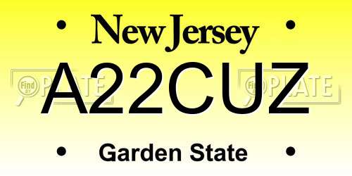 A22CUZ New Jersey License Plate