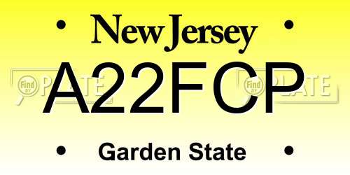 A22FCP New Jersey License Plate