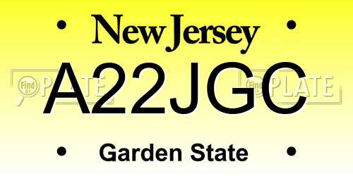 A22JGC New Jersey License Plate