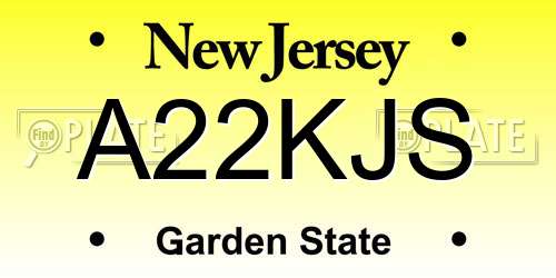 A22KJS New Jersey License Plate