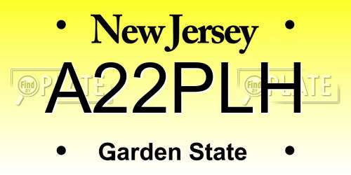 A22PLH New Jersey License Plate