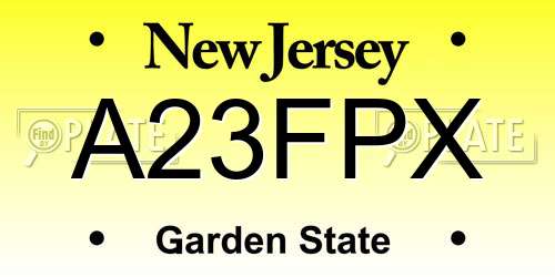 A23FPX New Jersey License Plate