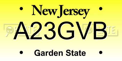 A23GVB New Jersey License Plate