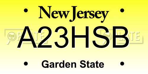 A23HSB New Jersey License Plate