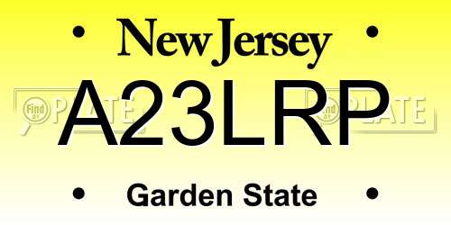 A23LRP New Jersey License Plate