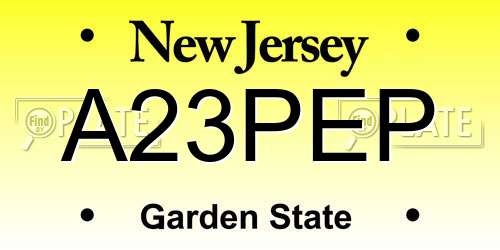 A23PEP New Jersey License Plate