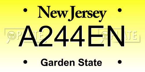 A244EN New Jersey License Plate