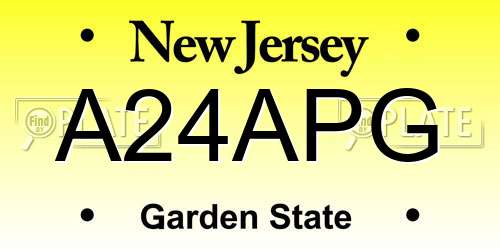 A24APG New Jersey License Plate