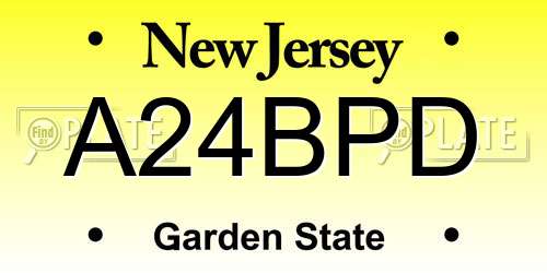 A24BPD New Jersey License Plate