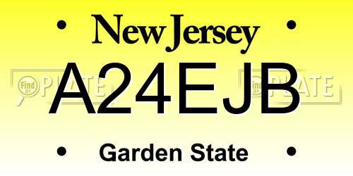 A24EJB New Jersey License Plate
