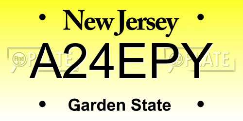 A24EPY New Jersey License Plate