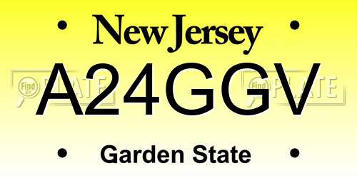 A24GGV New Jersey License Plate