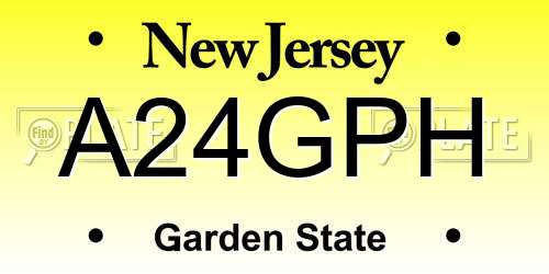 A24GPH New Jersey License Plate