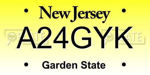 A24GYK New Jersey License Plate