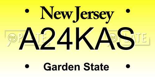 A24KAS New Jersey License Plate