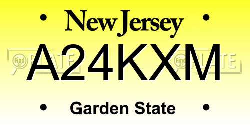 A24KXM New Jersey License Plate