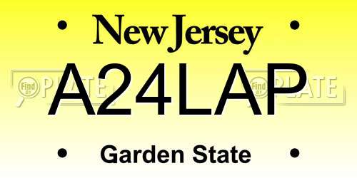 A24LAP New Jersey License Plate