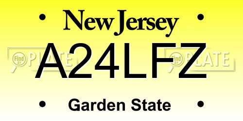 A24LFZ New Jersey License Plate
