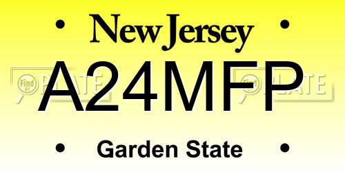 A24MFP New Jersey License Plate