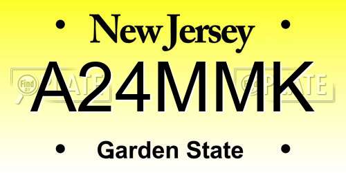 A24MMK New Jersey License Plate