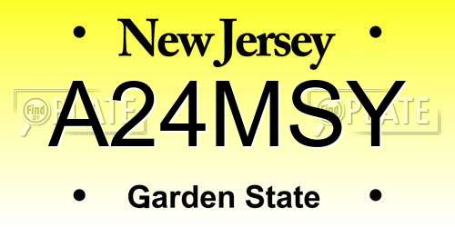 A24MSY New Jersey License Plate
