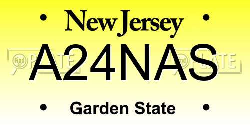 A24NAS New Jersey License Plate
