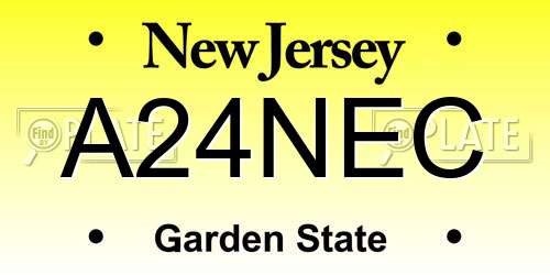 A24NEC New Jersey License Plate
