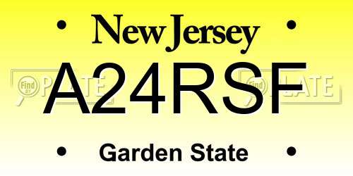 A24RSF New Jersey License Plate