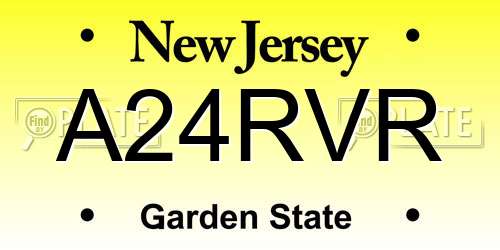 A24RVR New Jersey License Plate
