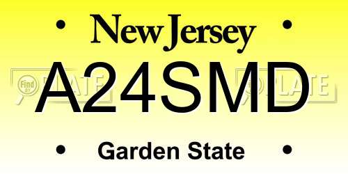 A24SMD New Jersey License Plate