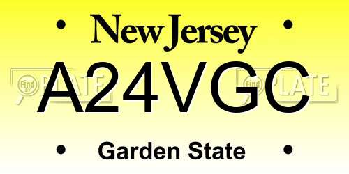 A24VGC New Jersey License Plate