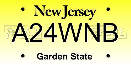 A24WNB New Jersey License Plate