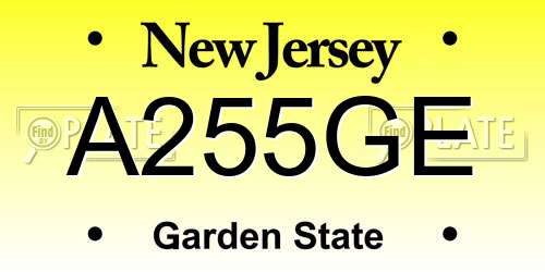 A255GE New Jersey License Plate