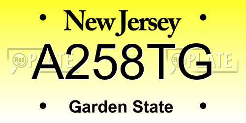A258TG New Jersey License Plate