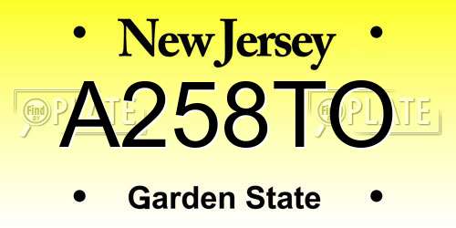 A258TO New Jersey License Plate