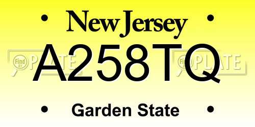 A258TQ New Jersey License Plate