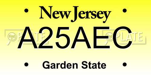 A25AEC New Jersey License Plate