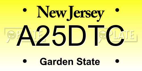 A25DTC New Jersey License Plate