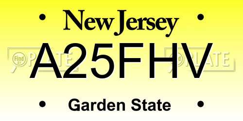 A25FHV New Jersey License Plate