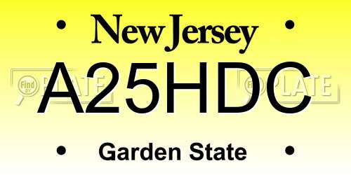 A25HDC New Jersey License Plate