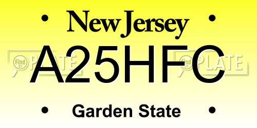 A25HFC New Jersey License Plate