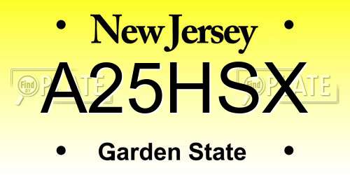 A25HSX New Jersey License Plate