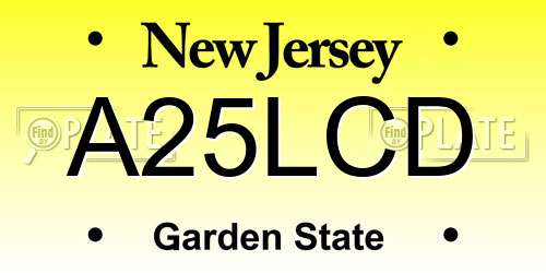 A25LCD New Jersey License Plate