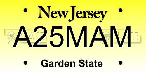 A25MAM New Jersey License Plate