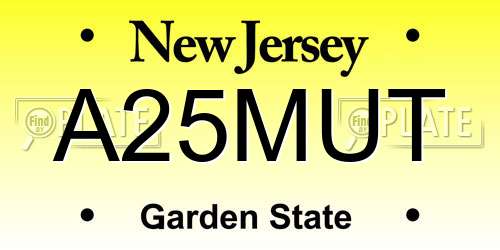 A25MUT New Jersey License Plate