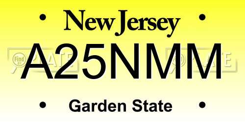 A25NMM New Jersey License Plate