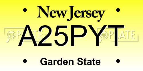 A25PYT New Jersey License Plate