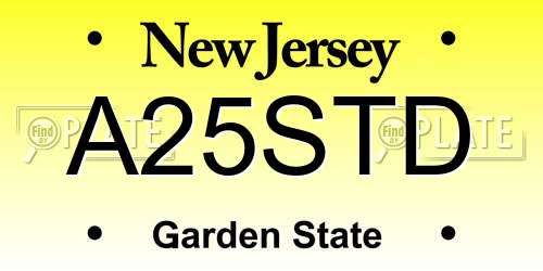 A25STD New Jersey License Plate