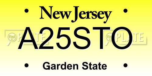 A25STO New Jersey License Plate